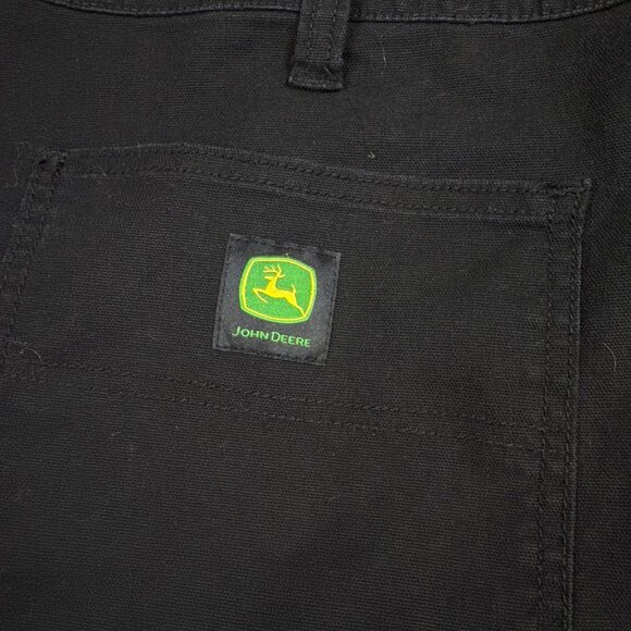 John Deere Mens 44 Black Carpenter Shorts Relaxed Fit Workwear Utility - Picture 2 of 6